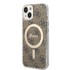 GUESS Originalna maska + punjač za iPhone 15/14/13 6,1", GUBPP14SH4EACSW, 4G Print MagSafe, plava smeđa